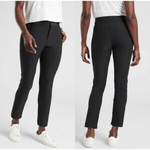 Athleta Stellar Trouser Black Flat Front Stretch Ankle Pants Size 4
